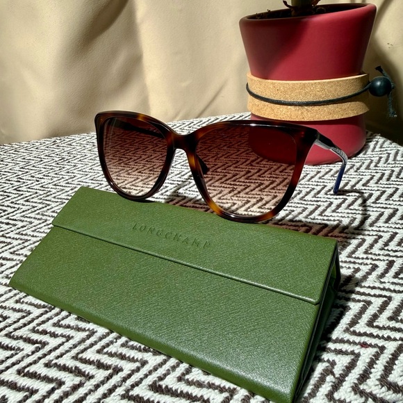 Longchamp Accessories - Longchamp Tortoise & Blue Cat-Eye Sunglasses - LO718S 230 - NWOT